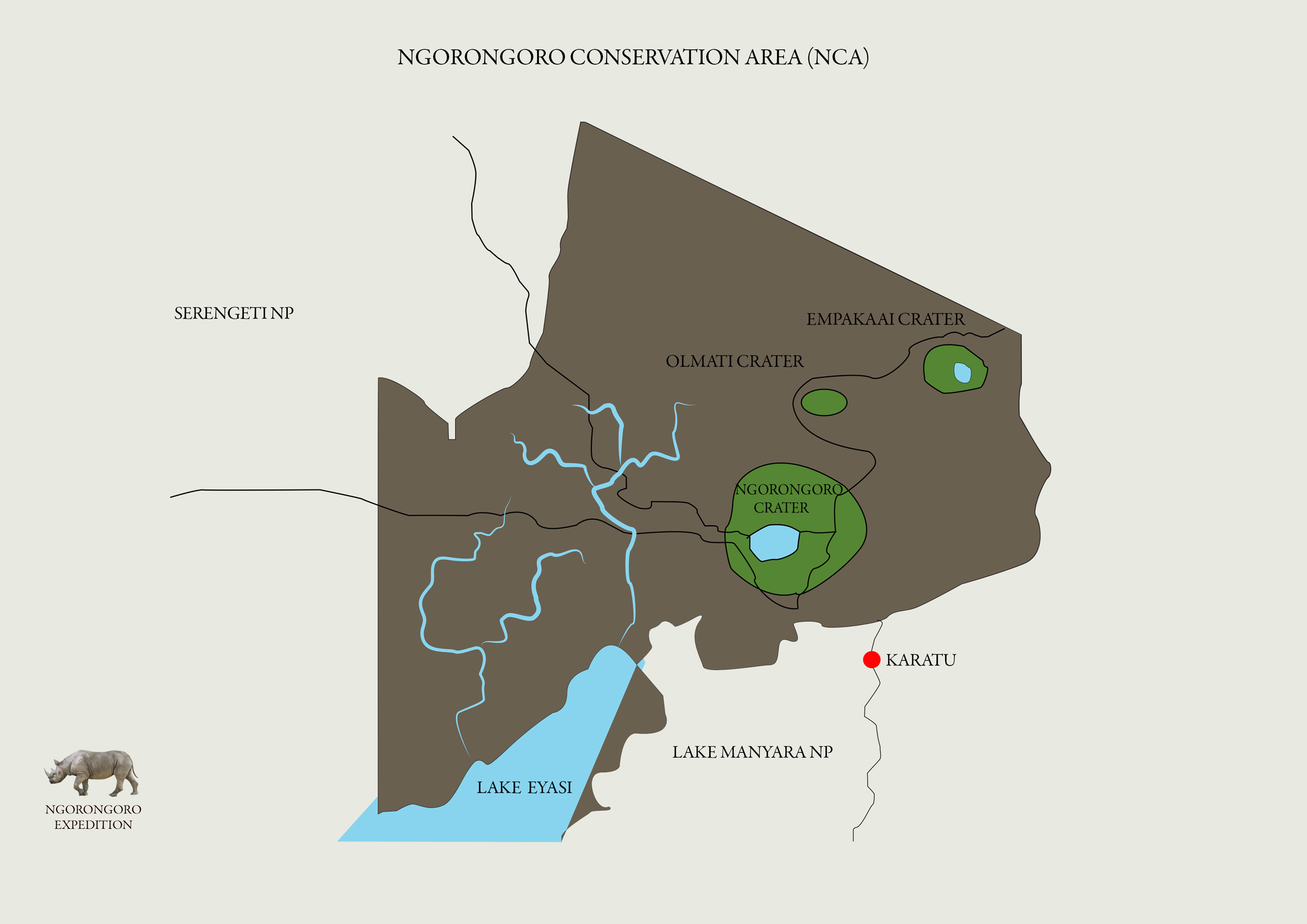 Ngorongoro Crater map